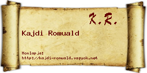 Kajdi Romuald névjegykártya